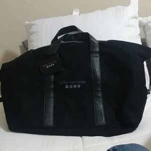 John Varvatos  Black Overnight Bag